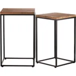 Stojan na květiny - kov, dřevěná deska, cena za sadu 2 ks