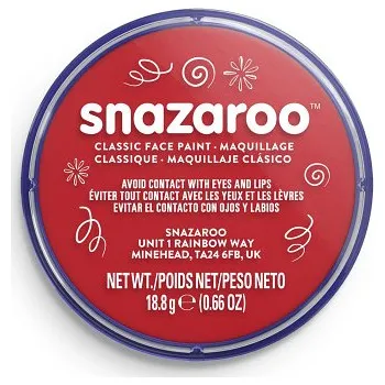 Speciální výtvarná barva Barva na obličej Snazaroo 18ml – Bright Red (Barva na obličej Snazaroo 18ml – Bright Red)