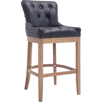 Barová židle LRCZ Barová židle Lakewood z pravé kůže, starožitná světlá Barva: černá