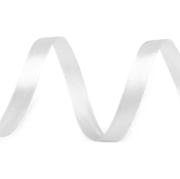 Stuha Atlasová stuha oboulící šíře 10 mm Varianta: 01 bílá, Balení: 22.5 m