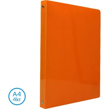 LUMA Pořadač A4 neon 4 kroužkový Oranžový