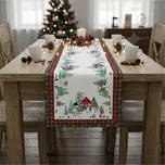 Vánoční ubrus - běhoun na stůl SNOWMANS FAMILY 40x140 cm Mybesthome