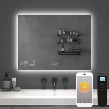 Topný panel ByeCold | Chytré topné zrcadlo | LED světlo | 250W | 60x80 cm | WiFi termostat | Dálkový ovladač | Výhřevnost 4,5m² | IGT2-G0806-WLH-V (Serie "WLH")