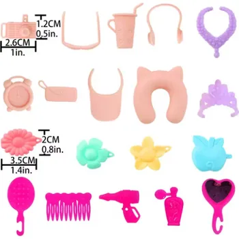 Doplněk pro panenku Večerní dlouhé šaty pro panenku Barbie (8 variant) Varianta: 19 ks doplňků