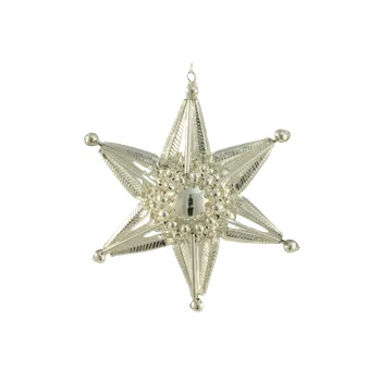 Vánoční ozdoba Rautis a. s. Krakonošova hvězda - Ledovka 11,5 x 11,5 x 3 cm