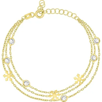 Náramek Brilio Silver Pozlacený náramek se zirkony Vločky BRC135Y + 2 měsíce na vrácení zboží