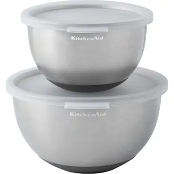 Nerezové mísy KitchenAid s víkem, sada 2ks