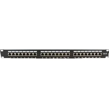 Patch panel MicroConnect 19" FTP Patch Panel CAT6 24-portů černá (PP-007)