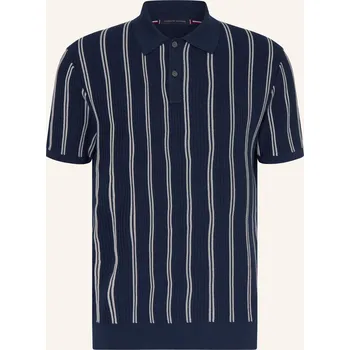 Pánská košile Tommy Hilfiger Pánské Pletené Polo Tričko, tmavě modrá / bílá, L