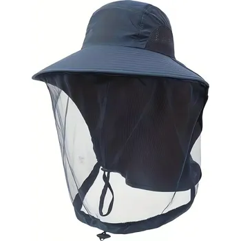 Kšiltovka Pronett XJ5374 Rybářský klobouk s moskytiérou, tmavě modrá