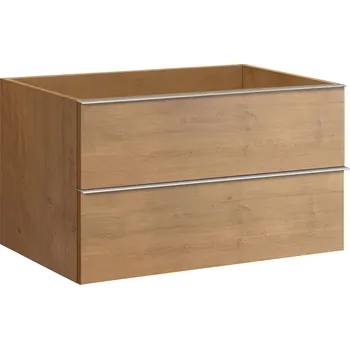 Koupelnový nábytek CERANO - Koupelnová skříňka pod umyvadlo s úchytkou Velora - dub medový, chromová úchytka - 99x53x46 cm