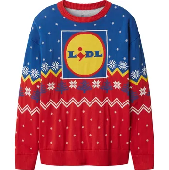 Dámský svetr Dámský vánoční svetr LIDL (Lidl/modrá/červená, L(44/46))