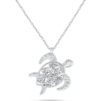 Náhrdelník Brilio Silver Stříbrný náhrdelník Mořská želva s čirými zirkony NCL162W + 2 měsíce na vrácení zboží