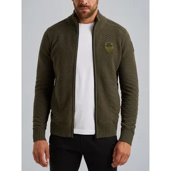 Pánská móda Pánský svetr PME LEGEND Cardigan with zipper closure Zelená velikost XL