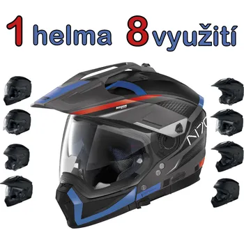 Helma na motorku Helma Nolan N70-2 X Earthquake N-Com Flat Lava Grey 48 Velikost: L