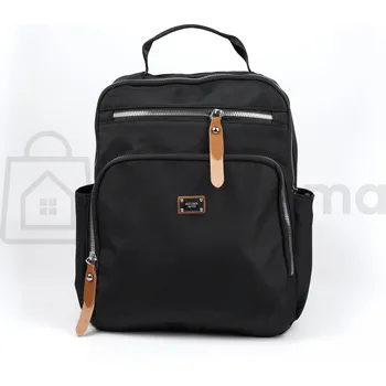 batoh na notebook Dámský batoh s koženými detaily (16L) Černá