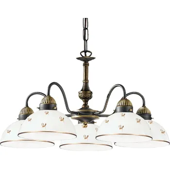 Kolarz 731.85.170 - Lustr na řetězu NONNA 5xE27/75W/230V květiny rose gold