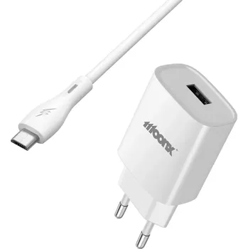 MOONX síťová nabíječka MC01 2.1A 10.5W 1xUSB + kabel Micro bílý