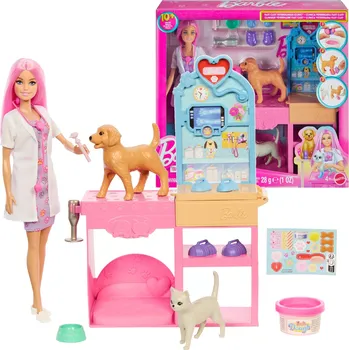 Barbie Veterinářka klinika pro mazlíčky s odlitky