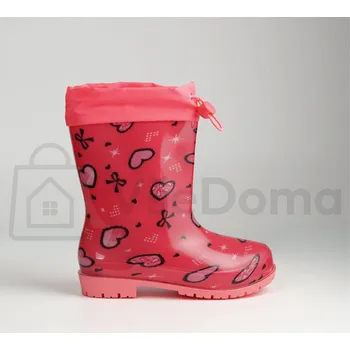 Pánská obuv Dětské gumové holínky - Růžové se srdíčky 33