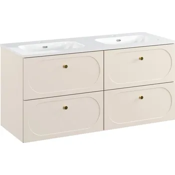 Koupelnový nábytek Koupelnová skříňka Donna Fly se zápustnými umyvadly 120 cm písková