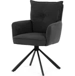 Jídelní židle, šedá, manšestrová látka, HC-X1128 GREY2