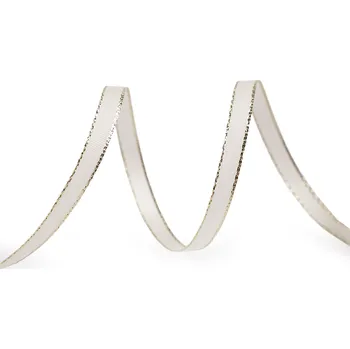 Stuha taftová šíře 6 mm s lurexem Balení: 10 m, Varianta: 241 krémová světlá zlatá - 8590939290198