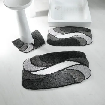 Koupelnová předložka Blancheporte Velmi hebká a hustá koupelnová předložka, motiv Vlnky šedá 50x40 cm