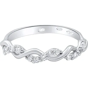 Prsten Zlatý 585/1000 prsten z bílého zlata s kameny NF275B