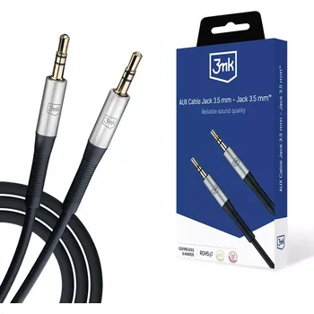 Audio kabel 3MK kabel AUX Jack 3,5 mm - Jack 3,5 mm černý