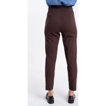 Pánské kalhoty CLICK Kalhoty z materiálu 30-455 Hnědá Regular Fit 36