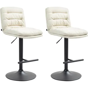 Barová židle LRCZ Sada 2 látkových barových židlí Damar Barva: šedá, Barva rámu: chrom