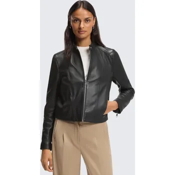 Dámský kabát Dámská kožená bunda BOSS Orange CEblousa2ston 50545625 černá Velikost: 44