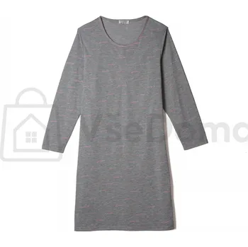 Dámské noční prádlo Dámská noční košile z bavlny – dlouhý rukáv Šedá / Bez knoflíků / L