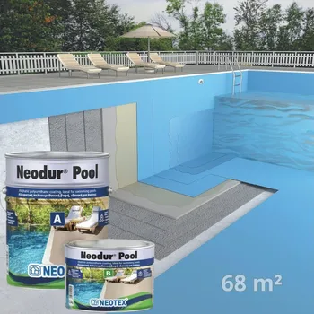 barva na beton IZOLUJTO.CZ Polyuretanový bazénový nátěr – sada pro 68 m² pro samoaplikaci modrá