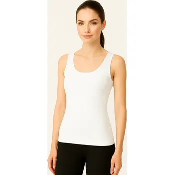 AXIRYA - Bezešvé tílko na široká ramínka Canotta - bílá/S/M