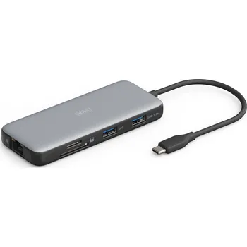 USB hub 7-portová USB-C dokovací stanice, max. 4K/60Hz s HDR, HDMI, USB-A 3.2 Gen2, Gigabit Ethernet, SD/Micro SD, PD 100W