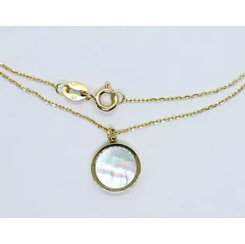 Řetízek Klenoty Budín Dámský zlatý náhrdelník ze žlutého zlata s přívěskem s perletí 585/1,95gr 42+3cm HK4067 (Klenoty Budín Dámský zlatý náhrdelník ze žlutého zlata s přívěskem s perletí 585/1,95gr 42+3cm HK4067)