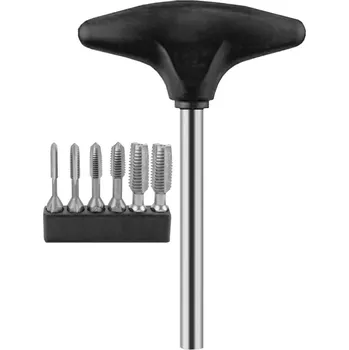 Závitořezný nástroj NÁSTROJE CZ Souprava závitořezných bitů M3;M4;M5;M6;M8;M10 HSS + šroubovák s "T" rukojetí - CZZ - CZZ948-310