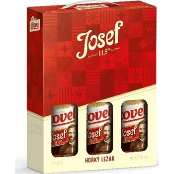 Pivo LITOVEL JOSEF 11,5 pack 3 x 0,5l světlé košík zimní motiv sklo 5,1% dárkové