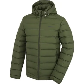 Husky Donnie M dark khaki pánská voděodolná zimní péřová bunda s kapucí Huskytech 7000 - M