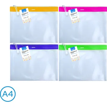 LUMA Obal spisový se zipem síťovaný A4, PVC mix Modré