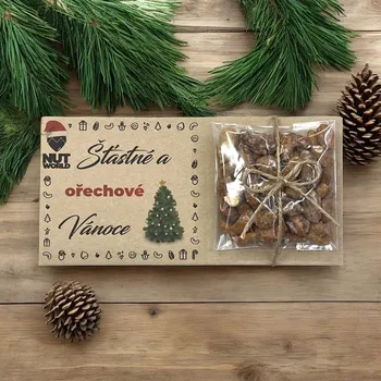 Nutworld.cz Dárková kazetka VÁNOČNÍ - Mix ořechů v medu a soli 50g