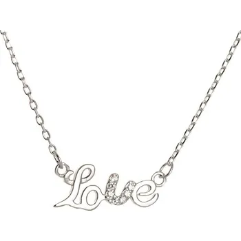 Náhrdelník Dámský stříbrný Love se zirkony stnah0033F
