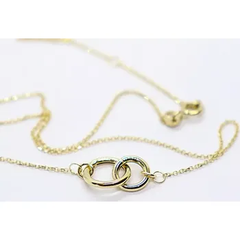 Řetízek Klenoty Budín Dámský zlatý náhrdelník ze žlutého zlata s propletenými kroužky 585/1,48gr 42+3cm HK4070 (Klenoty Budín Dámský zlatý náhrdelník ze žlutého zlata s propletenými kroužky 585/1,48gr 42+3cm HK4070)