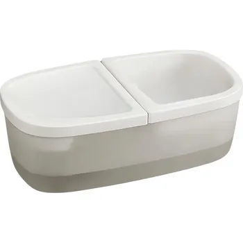 Miska pro psa Verk 19488 Dvojitá miska pro kočky s fontánkou 2 v 1, USB, bílá