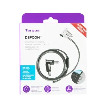 Zámek na kolo Targus DEFCON Ultimate - Bezpečnostní kabelový zámek - univerzální klíč, s adaptabilní hlavou zámku - stříbrná - 2 m