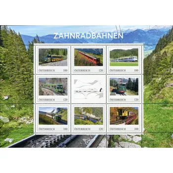 Poštovní známka (2025) Rakousko - železnice Zahnradbahnen (blok 8 zn.)