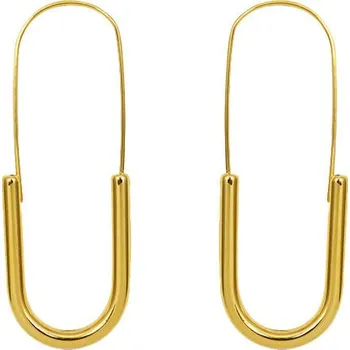 Náušnice Steel Edge Náušnice visací z chirurgické oceli WJHE925 Barva: Zlatá