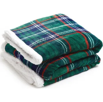 deka Homla Manta vánoční deka s beránkem kostkovaná 150 x 200 cm